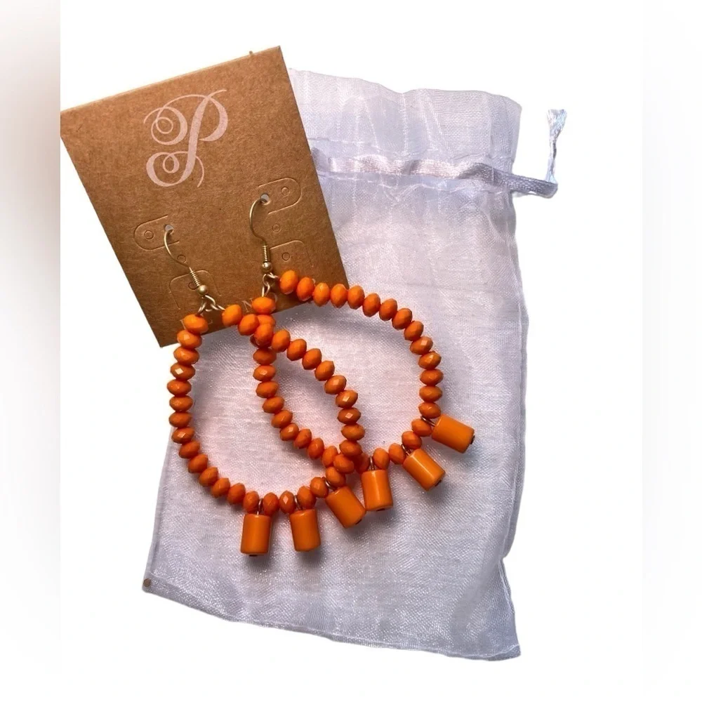 Plunder Creamsicle Orange Dangle Hook Earrings